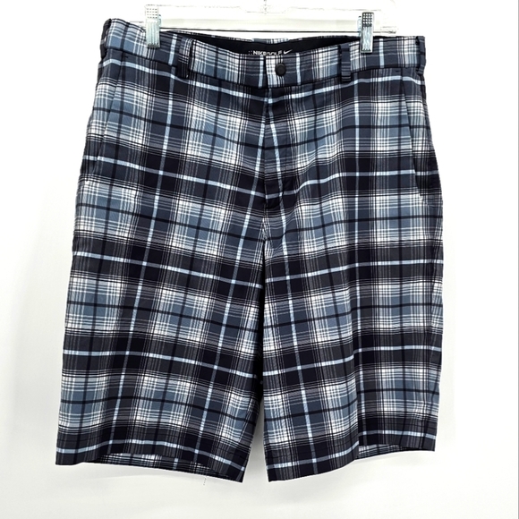Nike golf dri fit plaid flat front shorts men's size 34 - Picture 1 of 6